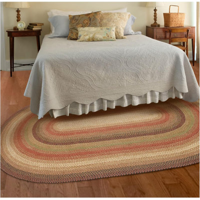 Dameka Braided Jute Reversible Premium Brown/Beige/Red/Green Rug