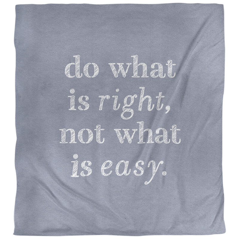 Housse de couette simple do what is right quote, Housse de couette pour très grand lit, Bleu / blanc