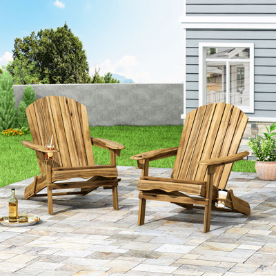 Mccombs Solid Wood Folding Adirondack Chair