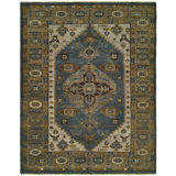 Mccarville Wool Oriental Area Rug in Slate Blue
