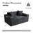 Boneless 61'' W Oversized Foam Sofa Loveseat with Pillows, Compression Corduroy 2-Seater Sofa Upholstered Couch with 2 Cup Holders for Living Room, Bedroom, Apartment, Office-127360619