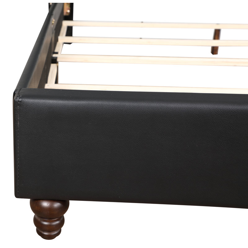 Ashe Upholstered Low Profile Standard Bed, King, Black