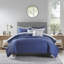 Ensemble de literie 8 pièces en seersucker bleu de qualité supérieure, polyester doux pour la maison
