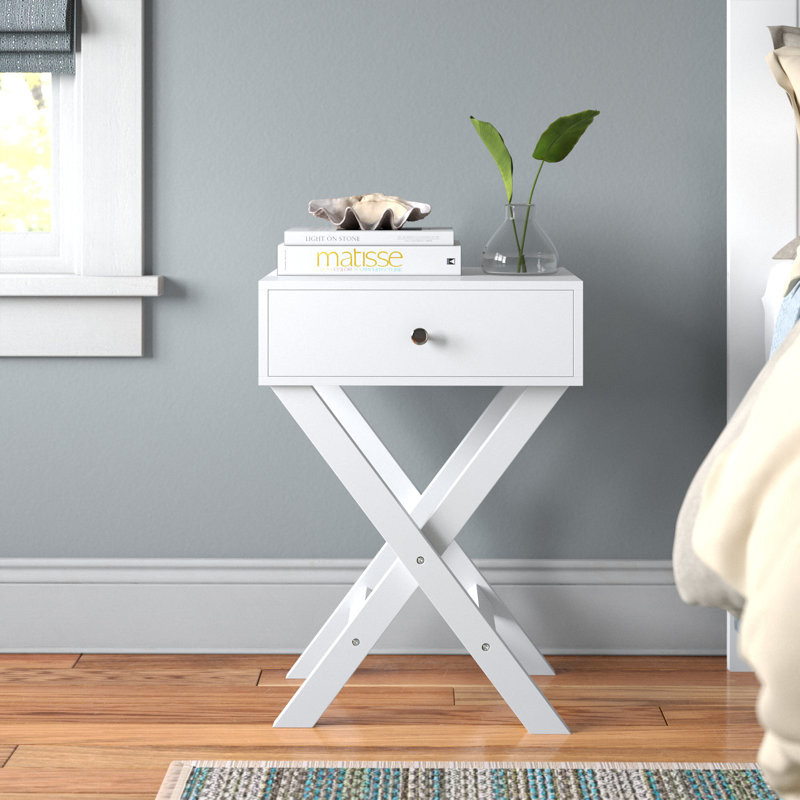 Table de chevet d'appoint Iowa Park, Blanc