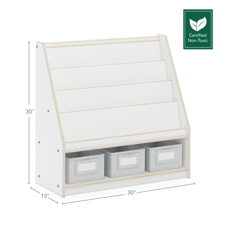 Guidecraft EdQ Shelves and 5 Bin Storage Unit 30 - Natural