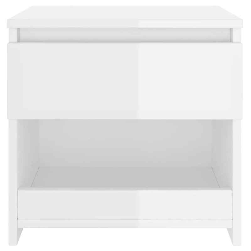 Cryal 40cm W Bedside Table, Gloss White