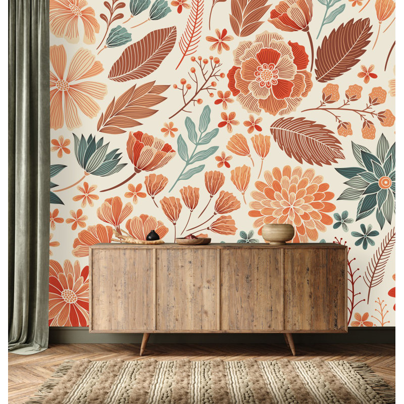 Panneau fleurs séchées L 8,33 pi x l 100 po