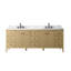 Ensemble de meuble-lavabo autoportant à double cuve 84 po avec plateau en marbre Lavallon-126320299-126320304