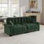 Canapé moderne plissé en chenille verte de 94 pouces à trois places, équipé d'un support à ressorts durable et de coussins en mousse épaisse et dense.-83135819