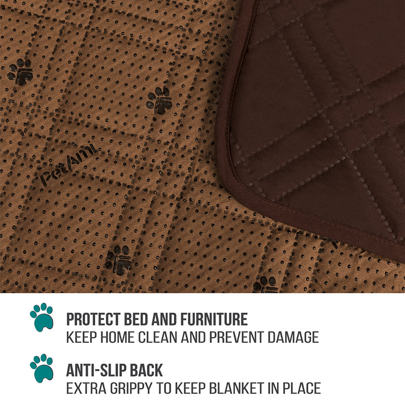 Small Brown Waterproof Reversible Pet Blanket