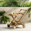 Chariot-bar mobile - 23,70 po de largeur, bois naturel, rangement supplémentaire, poids de 40,94 lb, espace