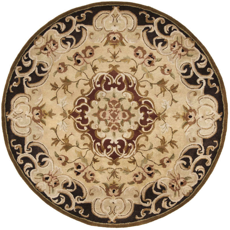 Tapis oriental en laine touffeté à la main Algier, Rond 3 pi 6 po