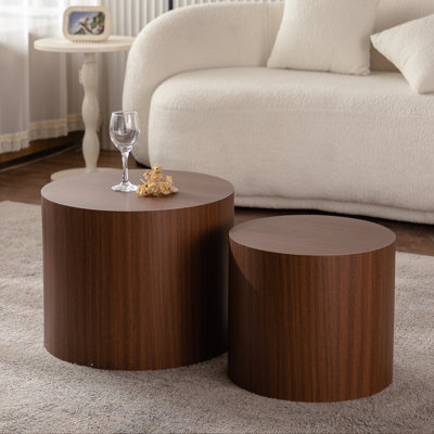 Round Wooden Nesting Coffee Table by Latitude Run