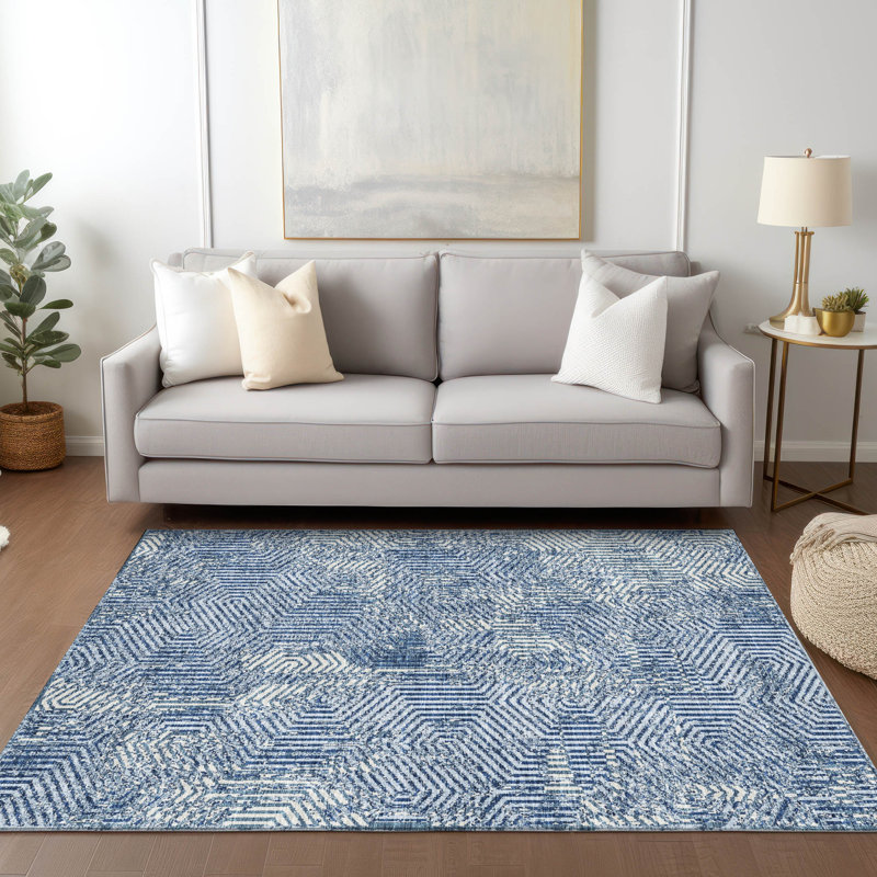 Maliana Washable Geometric Indoor / Outdoor Rug, Rectangle 5' x 7'6"