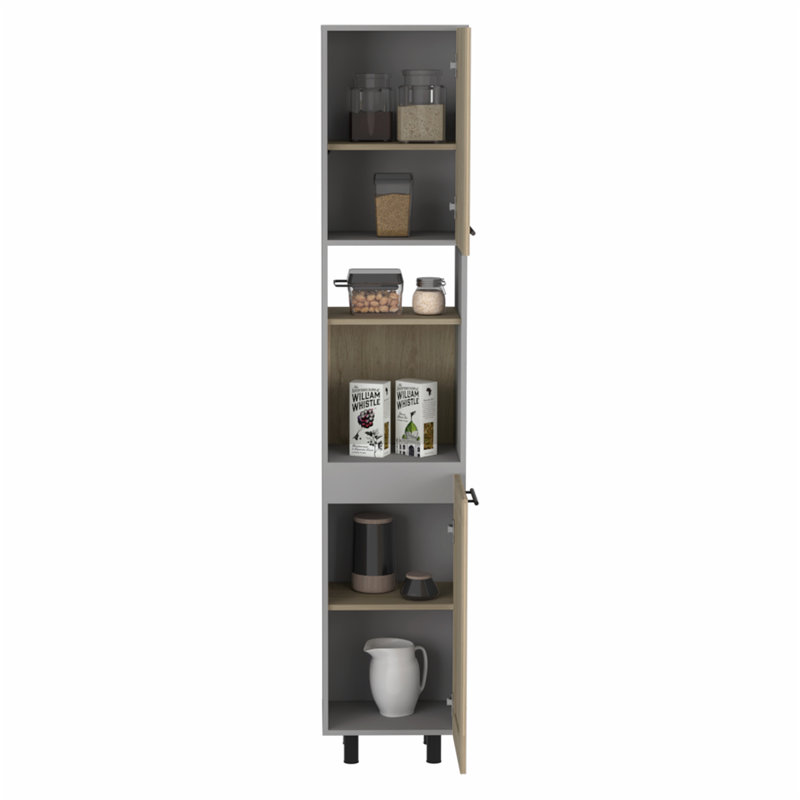 Garde-manger classique, armoire de rangement, buffet avec porte double et six tablettes pour une vie organisée