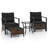 Ensemble de 5 chaises d'extérieur en rotin avec table basse et plateau en verre-2002893985