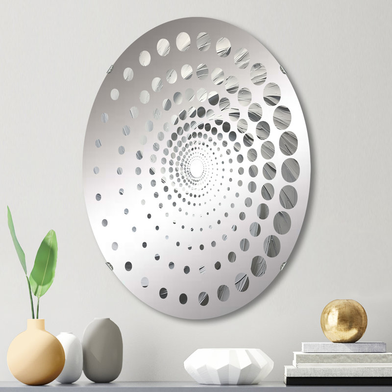 White Majestic Motion - Miroir décoratif à spirales, 30 po x 20 po