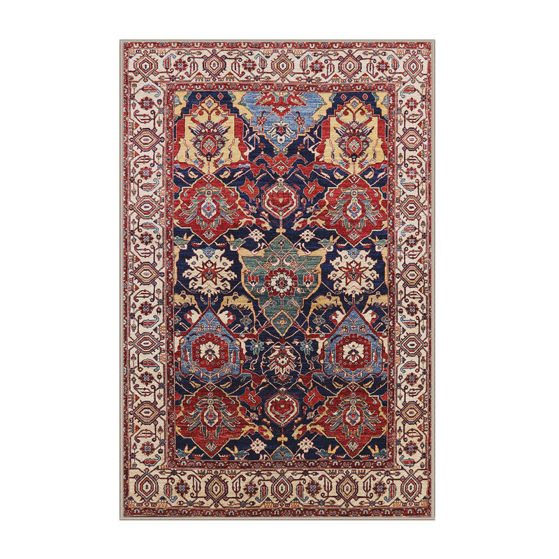 Tapis ivoire / bleu / rouge, Rectangle 8 pi x 10 pi