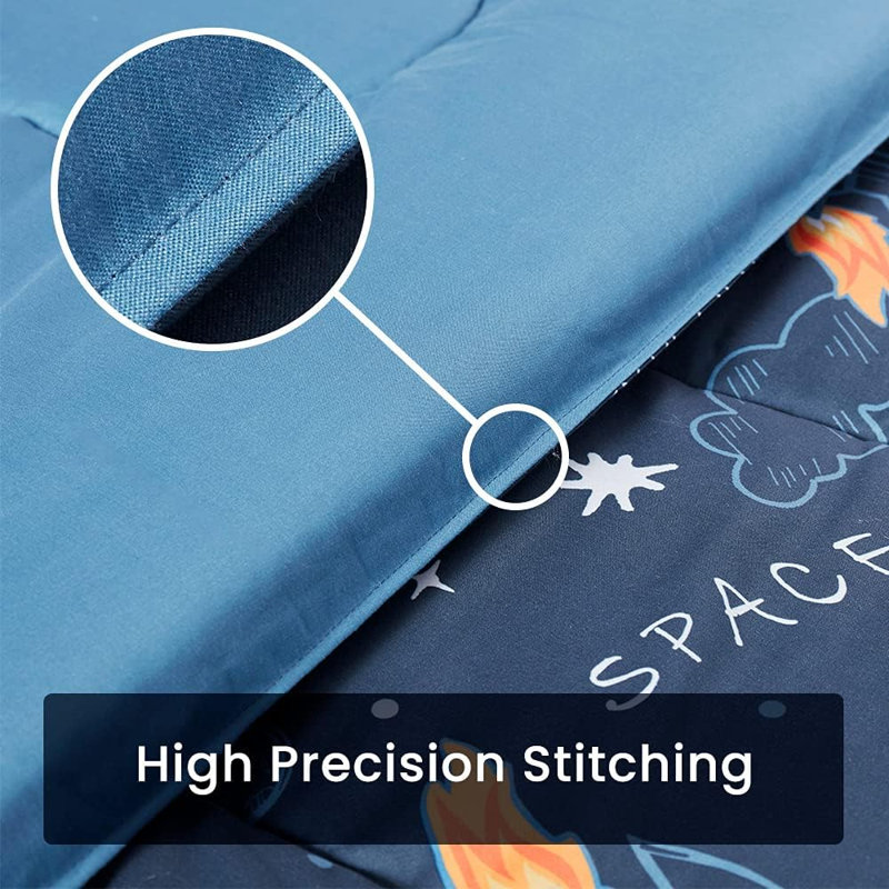  Space Rocket Reversible Duvet Cover Set, Twin/Twin XL, Space Rocket
