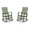 Chaises berçantes de patio en bois massif avec repose-pieds (ensemble de 2)
