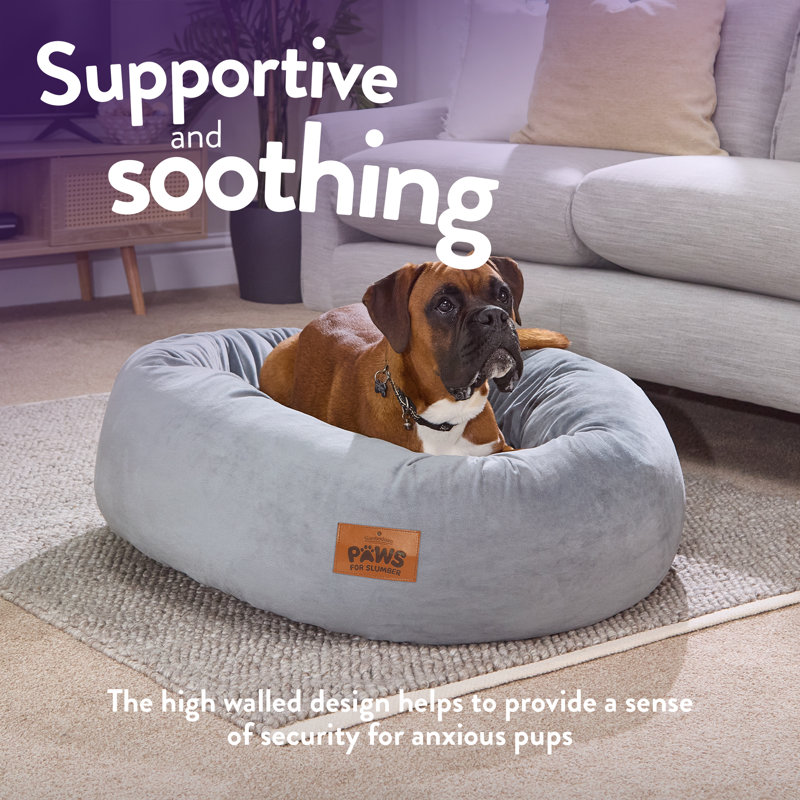 Slumberdown Paws for Slumber Donut Pet Bed, Grey, Extra Large (71 - 90 lbs), Extra Large (75cm W x 27cm D x 75cm H)