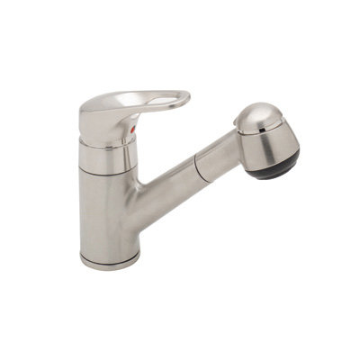 Pullout De Lux One Handle Single Hole Kitchen Faucet