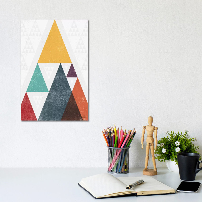 Mod Triangle Iii V2 Retro I by Michael Mullan - Wrapped Canvas Gallery-Wrapped Canvas Giclée, 20.32 cm H x 30.48 cm W