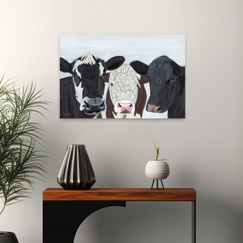 Portrait de vache contemporain, H 16 po x l 24 po