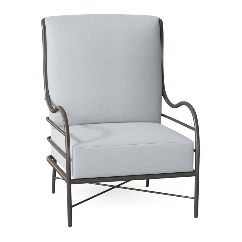 Carmel Aluminum Lounge - Slate Gray, No Welt, Linen Chambray