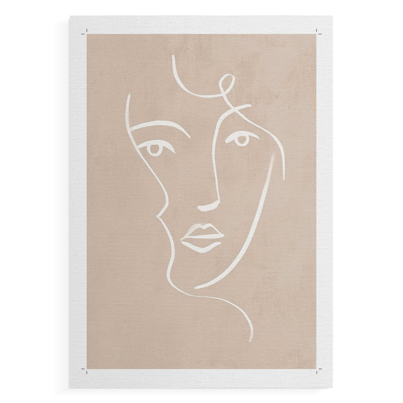 Curly Face I - Impression sur toile seulement - NON-CADRE, H 12 po x l 8 po