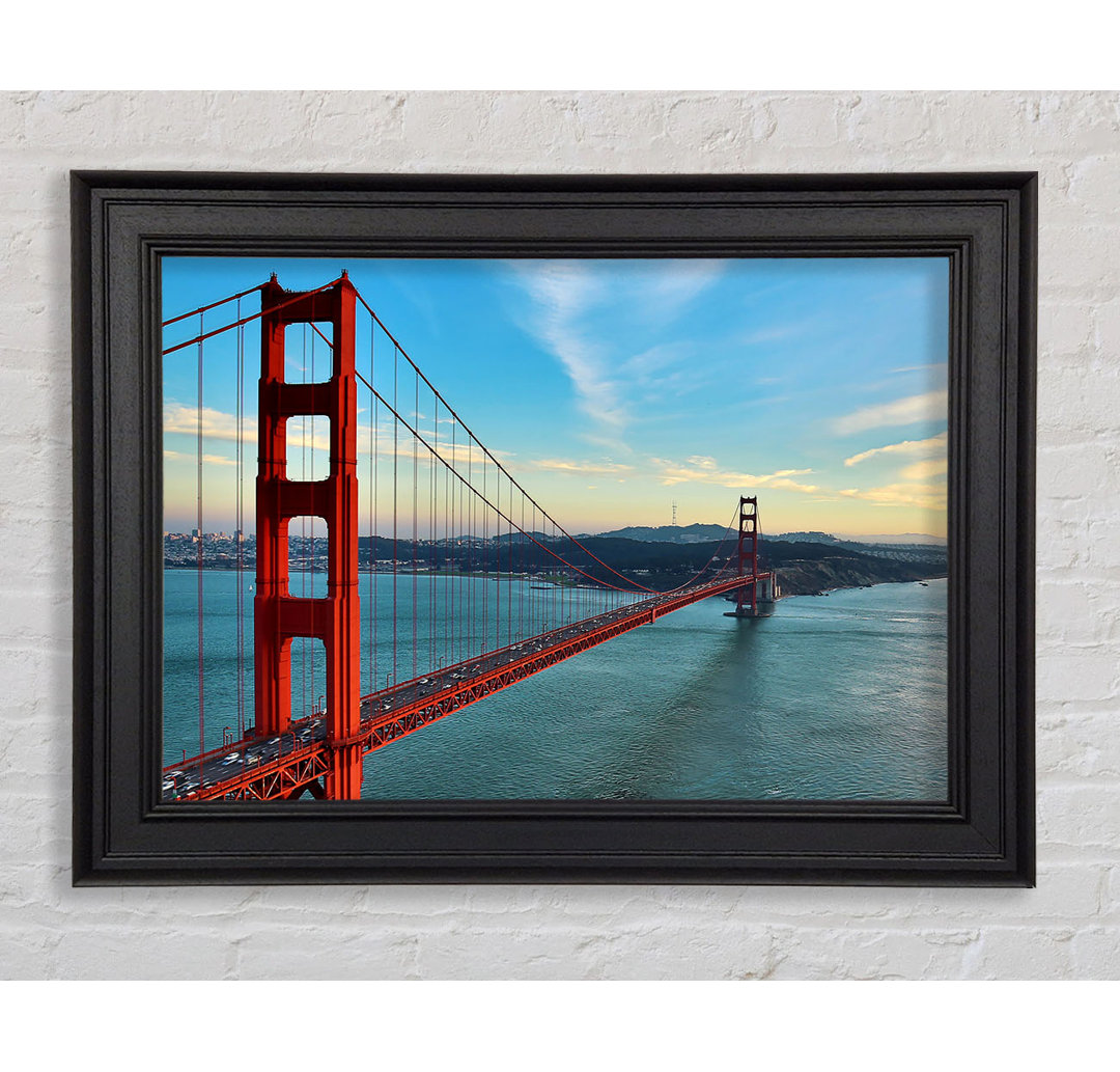 Golden Gate Bridge Blue Waters Gerahmter Druck