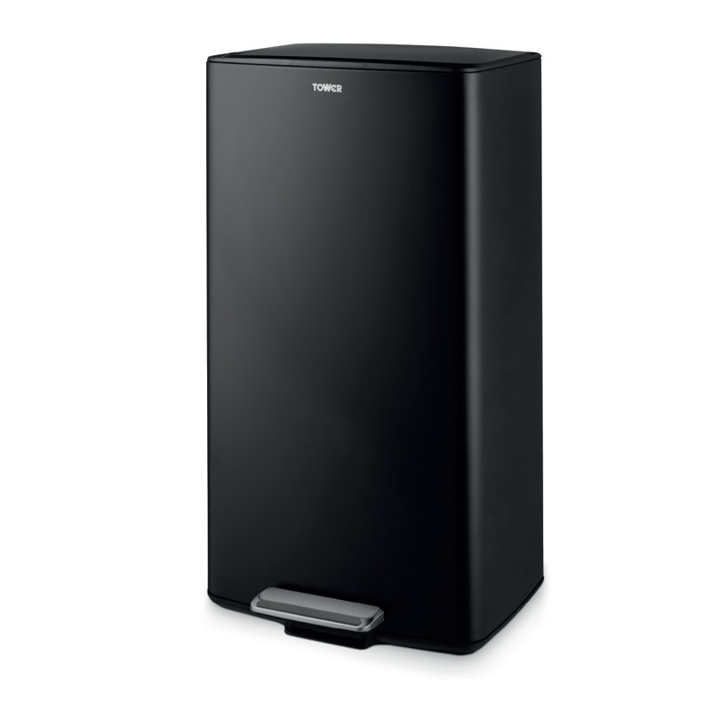 40 Litre Step On Recycling Bin, Black