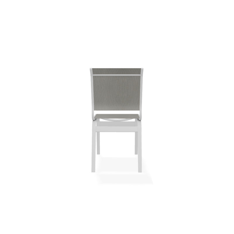 Chaise d'appoint de salle à manger Hiraku, Blanc texturé, Huître Augustine