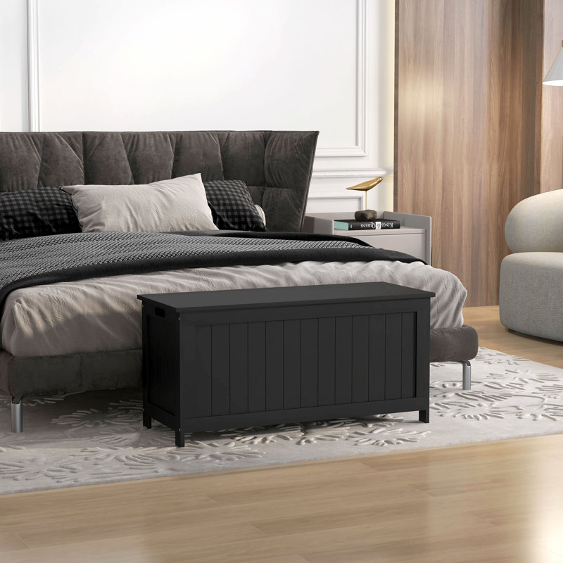 Coffre de camp en bois d'ingénierie Dereth, Noir, noir, noir, noir, H 18,9 po x l 39,4 po x P 15,7 po
