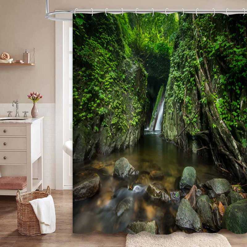 Rideau de douche à 12 crochets Rainforest, L 72 po x l 78 po