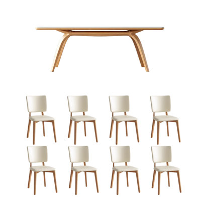 New Small Apartment Table And Chairs Rectangular 78.7'' L x 35.4'' W Dining Set