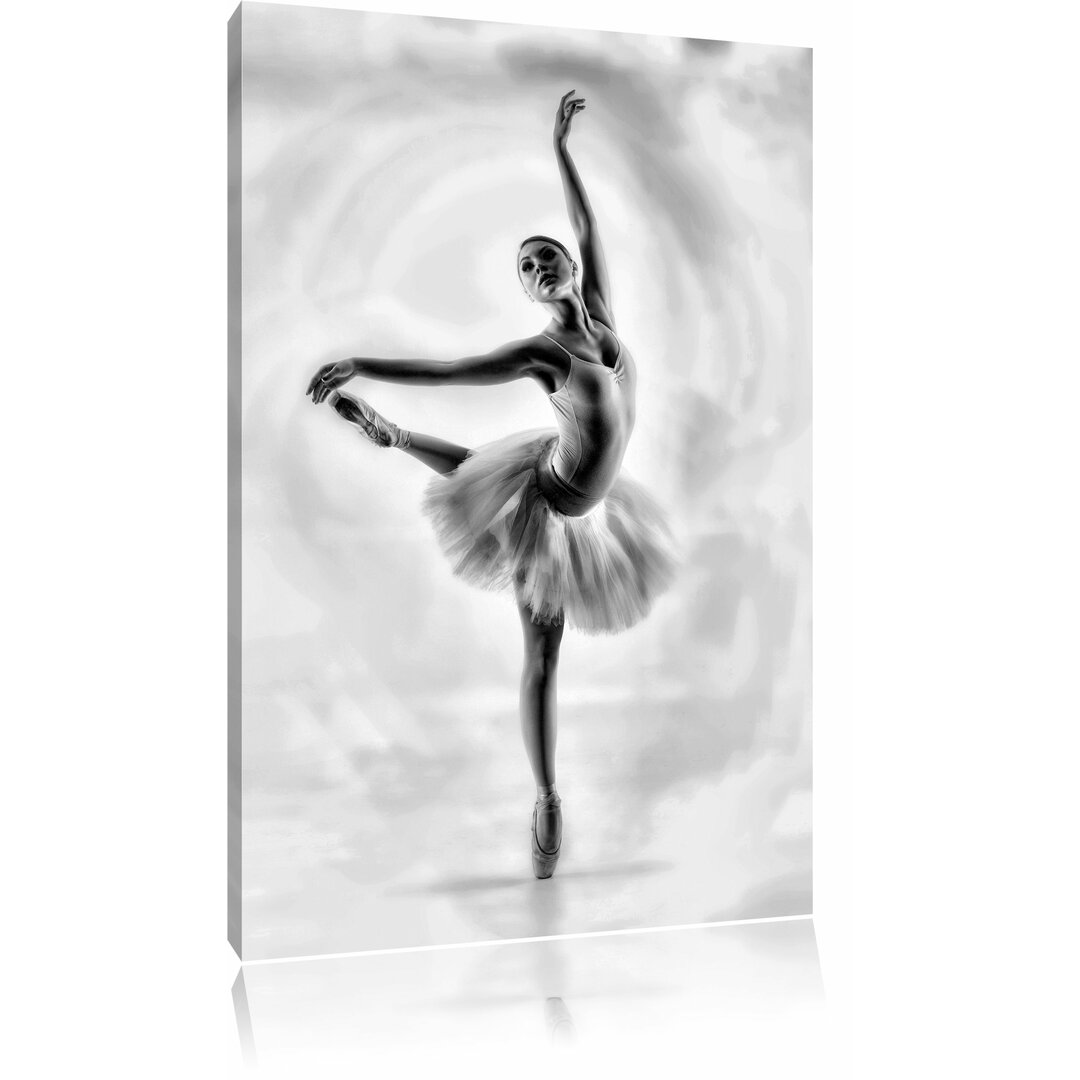 Leinwandbild Ästhetische Ballerina in Monochrom