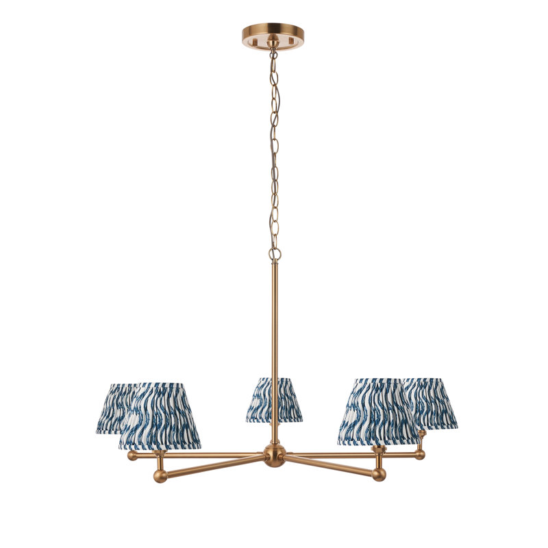 Santiago 5 - Light Chandelier, Blue