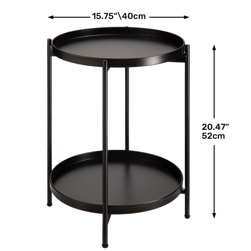 Bunow End Table, Black, Black
