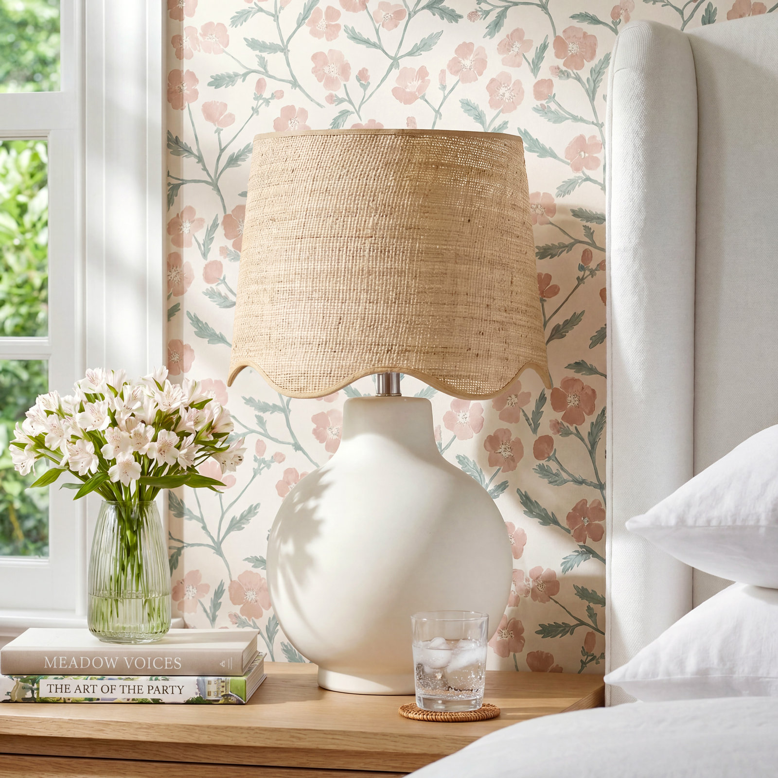 Canvey Ceramic Lamp, Tan, Cream, 22"H x 15"W x 15"D