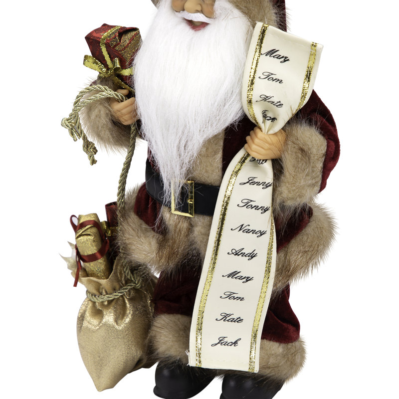 Père Noël avec chiffre de Noël, H 12 po x l 8 po x P 6 po