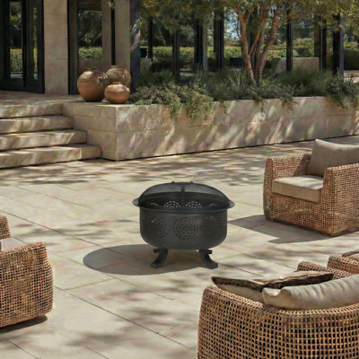 Round Iron Wood Burning Smokeless Fire Pit