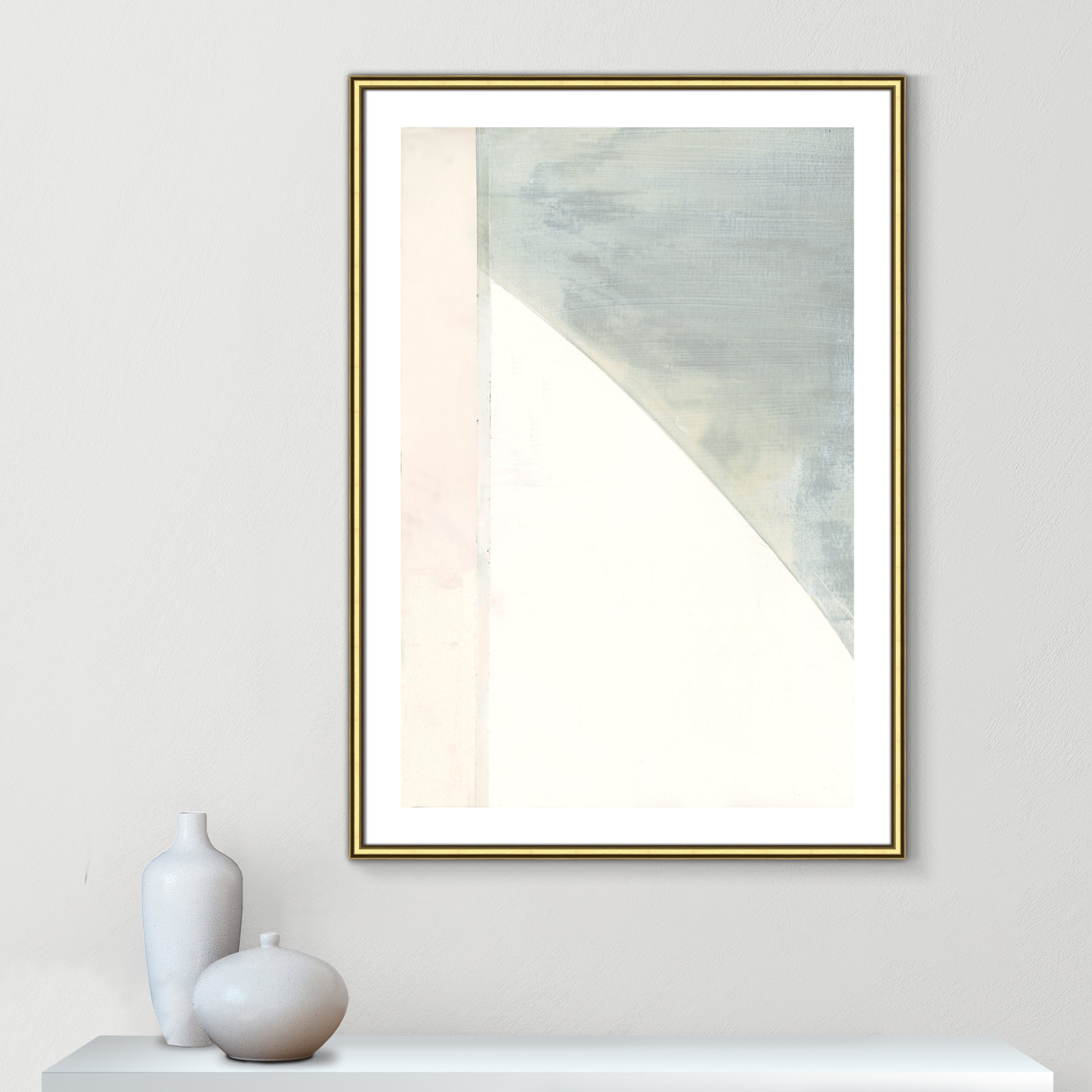 In Neutral I - Painting Print, Gold Framed Paper, 41.5" H x 29.5" W x 0.88" D