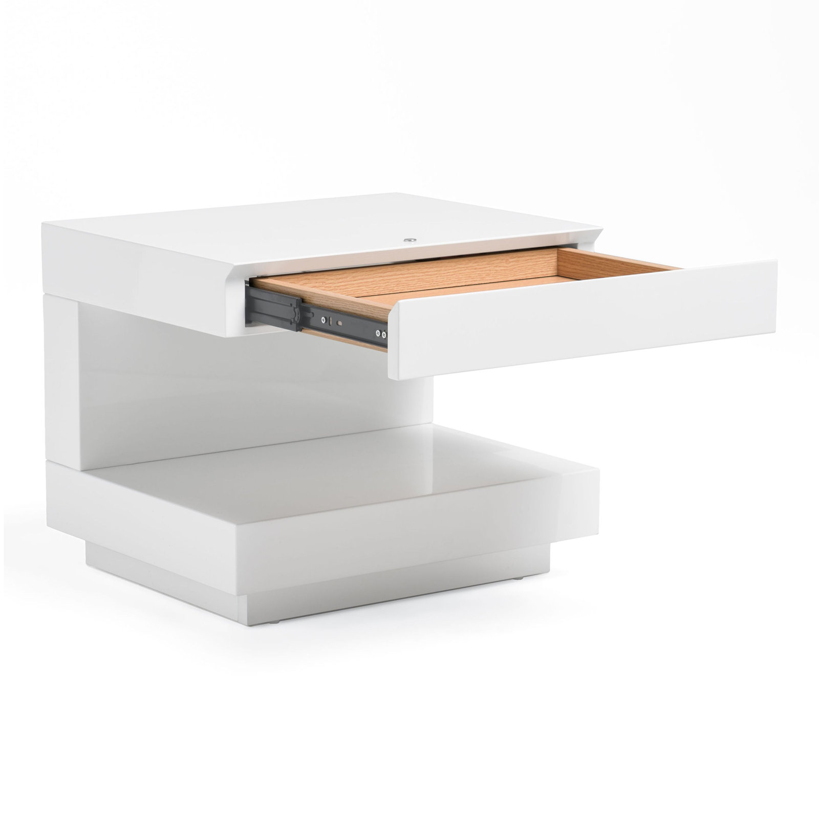 Stearns 1 - Drawer Nightstand, White Glossy