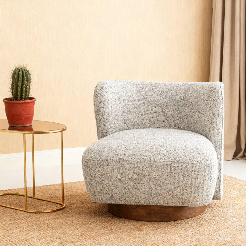 Chaise d'appoint moderne en tweed gris