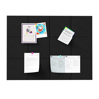 Felt Bulletin Board Panels 48 x 36 Inch Self Adhesive Wall Tiles Cork Board Alternative for Office Classroom Photos Notes 12 Pack