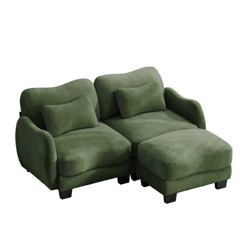 Causeuse en chenille avec repose-pieds mobile (vert)