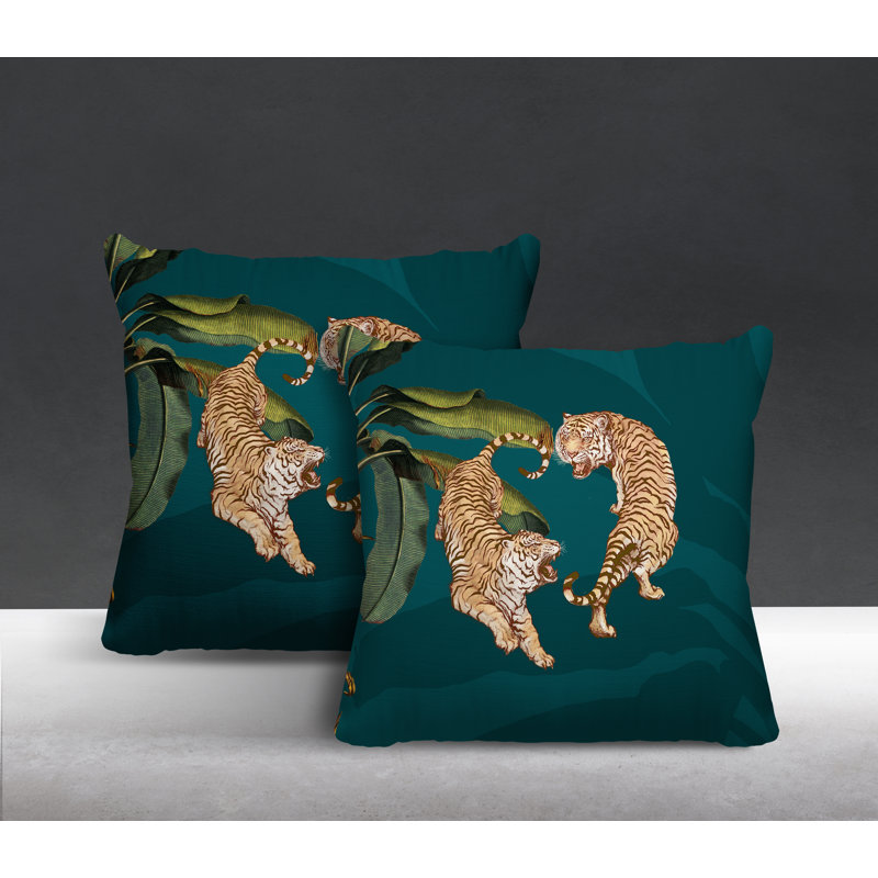 Housse et insert de coussin carré intérieur / extérieur , L 15 po x H 15 po, Émeraude