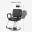 Fauteuil de coiffeur noir en similicuir à hauteur réglable avec rotation à 360 degrés pour gauchers