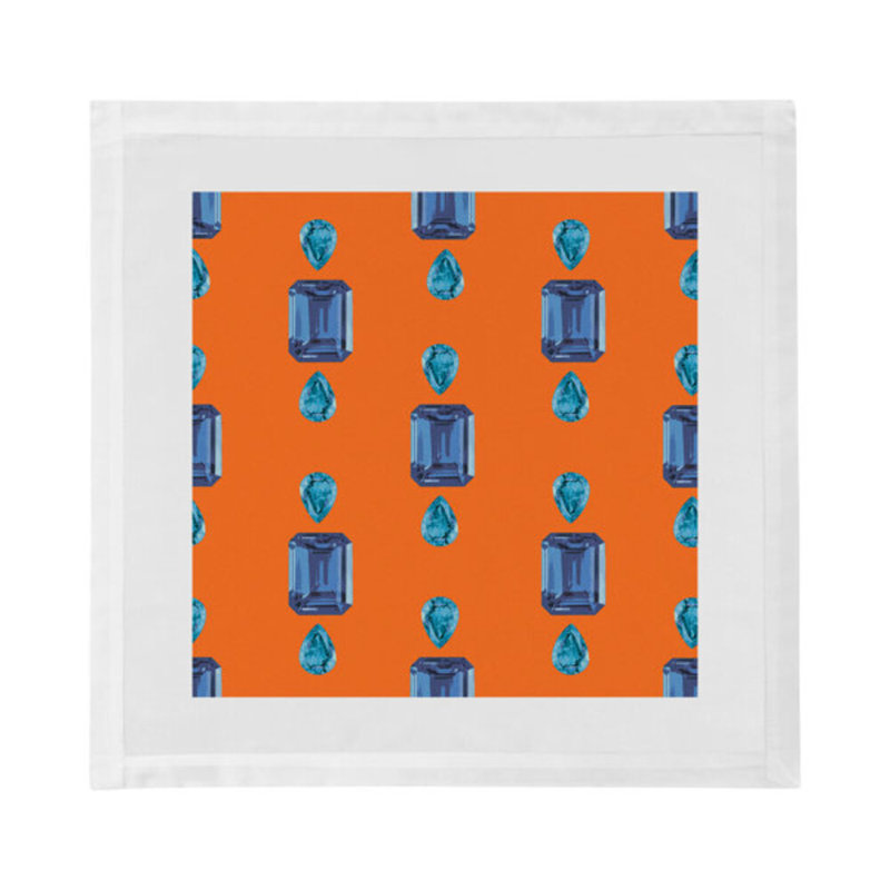 Gem Cotton Blend Square Napkins, Orange